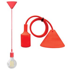 Lampada a Sospensione con Cavo + Portalampada Rosso - 1XE27 MAX 60W - Product Image 1