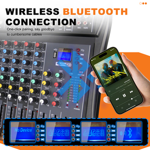 Mixer Audio Professionale a 8 Canali per DJ con Scheda Audio USB Integrata per Effetti DSP e Alimentazione Phantom 48V per Casa, KTV e Trasmissioni Live - Product Image 3