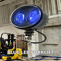 Lampe LED 10W bleue et rouge DC10-80V pour chariot élévateur, point bleu, zone de danger, autres accessoires d'éclairage automobile