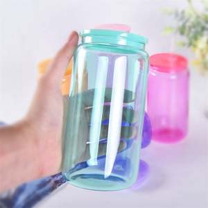 Noël Halloween blanc 16Oz automne hiver couleurs bière boîte en plastique avec couvercles en plastique Pp pour transfert UV DTF - Product Image 4