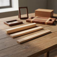 Tiges carrées en bois poli, fournitures d'artisanat, bâtonnets en bois pour projets de bricolage et articles de décoration intérieure