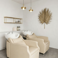 Ensemble complet de mobilier de salon en bois grainé 2026 – Nouveauté moderne, équipement complet pour salon de coiffure et décoration intérieure de barbier