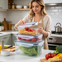 Boîtes alimentaires avec couvercles hermétiques, boîtes en plastique transparentes, compatibles micro-ondes et congélateur, idéales pour les légumes, les fruits et les aliments secs