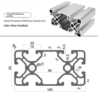 Profil Aluminium T-Slot Standar Eropa 50100 untuk Rangka Mesin CNC & Peralatan Otomasi Industri