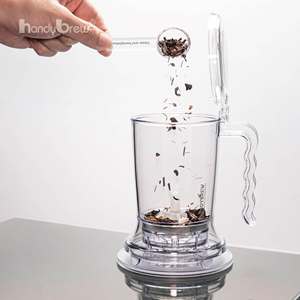 Bouteille portable avec infuseur à thé, poignée incurvée transparente personnalisée OEM, sans BPA, pour bureau et voyage, avec système de distribution intelligent. - Product Image 2