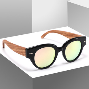 Lunettes de soleil en bois pour femme, monture large style œil de chat, verres polarisés TAC UV400, monture PC, mode, voyage, conduite - Product Image 5