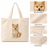 Sac fourre-tout en toile brodé avec logo personnalisé, grande capacité, durable, en coton, réutilisable, sac à bandoulière pour le shopping, écologique, personnalisé