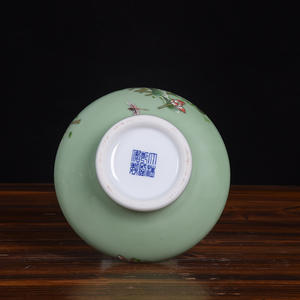 Nuovo ornamento di loto <span class=keywords><strong>ombra</strong></span> smalto verde <span class=keywords><strong>vaso</strong></span> in ceramica goffrato oro per la casa soggiorno decorazioni <span class=keywords><strong>fiori</strong></span> piccolo tavolo - Product Image 4