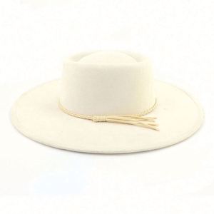 Custom Outdoor Wholesale Fashion Design Wide Brim Panama <b>Hat</b> Men Party Felt Suede Fedora <b>Hat</b> With <b>Band</b> - Product Image 4