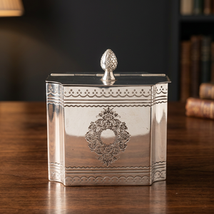 Conteneur en laiton plaqué argent - Product Image 1