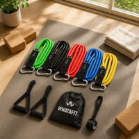 Ebuy T317 Ensemble de 11 bandes de résistance en tissu polyester, boucle de fitness, pour musculation à la maison et entraînemen