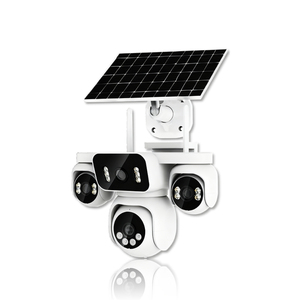 Caméra de sécurité PTZ sans fil à quatre objectifs 4G 8MP CMOS 3K AOV avec panneau solaire et stockage cloud pour ferme/étang à poissons/chantier de construction - Product Image 3