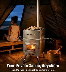 <span class=keywords><strong>Poêle</strong></span> <span class=keywords><strong>de</strong></span> sauna pliable portable en acier inoxydable 304, étanche, pour le camping en plein air, les voyages et les pique-niques, utilisable en toutes saisons - Product Image 2