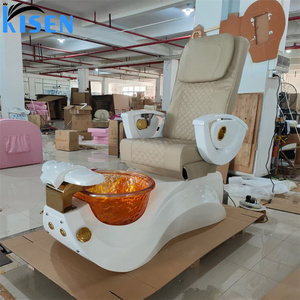 Kisen Modern Luxury No Plomería Nail Salon <span class=keywords><strong>Lay</strong></span> Down Beauty Shop Electric Foot <span class=keywords><strong>Spa</strong></span> Masaje Rosa Blanco Negro Silla de pedicura - Product Image 1