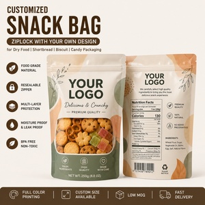 Standing up Zipper Pouch Smell Proof Resealable Zipper Food Storage Packaging Bags With Clear <b>Window</b> - Product Image 1