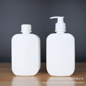 Botellas de plástico PE cuadradas blancas de 500 ml con tapa de rosca para envasado de cuidado personal - Product Image 1