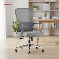 Chaise de bureau ergonomique moderne en tissu avec base chromée de classe 3, pivotante et réglable, pour directeur, idéale pour le télétravail