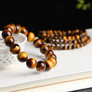 Dropshipping Ladies Elastic Lucky AAA Beads for Man Natural Stone Tiger Eye Bracelet