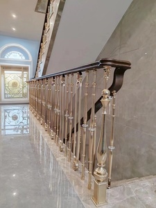 Lüks Özel Tasarım Zarif Özel Villa Pirinç Çerçevesiz Korkuluk Modern Tasarım Stili Boru Şeklinde Paslanmaz Çelik Bar İşlemeli - Product Image 2