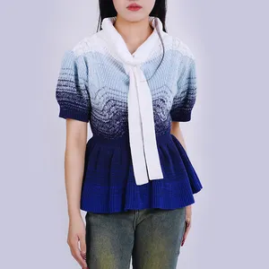 Pullover gewaschen frühling ästhetischer Pullover damen winter Oberteile für Damen kurze Ärmel design trendige Pullover