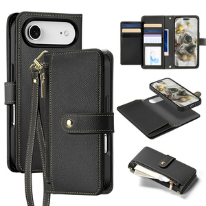 เคสหนังใส่บัตรสำหรับ iPhone พร้อมกระเป๋าแม่เหล็กถอดได้ 2-in-1 และสายคล้องคอ - Product Image 1