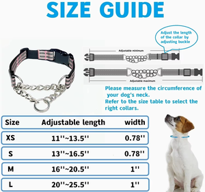 Collar de Adiestramiento para Perros NiBao Personalizado, Reflectante, Resistente, de Acero Inoxidable, Tipo Martingala - Product Image 2