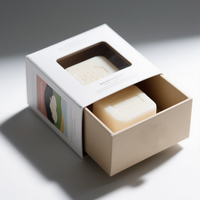 Boîte à tiroirs en papier flexible, unique et personnalisée, pour barre de savon, petite boîte d'emballage pour bombe de bain imprimée multicolore faite à la main