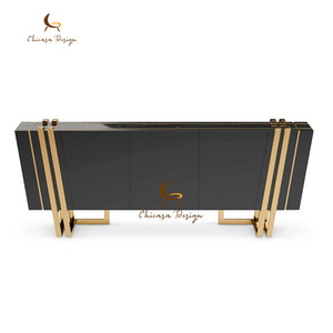 Luxury Modern Marble Top Sideboard Stainless Steel Dining Room with Customizable Size Color Hotel Furniture - Product Image 2
