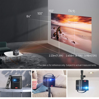 Projecteur portable intelligent Android WIFI U70 Pro, mini LED DLP 3D, 350 lumens, haut-parleurs intégrés, Pico Beamer, cinéma, batterie