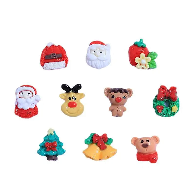 Cute Nail Art Charm 3D Flat Back Resin Crafts DIY Mini Christmas Series Cartoon Accessories