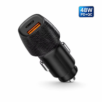 Cargador Rápido para Auto Mini de 48W con Puerto USB Tipo C y PD QC3.0, Suministro Directo de Fábrica al Por Mayor
