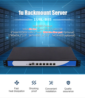 Servidor de Montaje en Rack 1U Intel de 4.ª Generación Core I3 I5 I7 B85 con 6 Puertos LAN Gigabit y 2 Puertos de Fibra Óptica para Centro de Datos