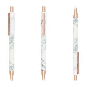 Bolígrafos de Metal con Patrón de Mármol y Logotipo Personalizado al por Mayor, con Detalles en Oro Rosa/Oro/Plata, Regalos Promocionales para Oficina - Product Image 2