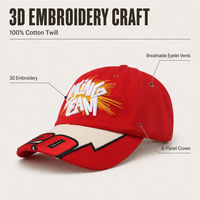 Casquette de baseball personnalisée pour équipe de course, brodée, six panneaux, réglable