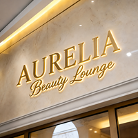 Enseigne lumineuse pour salon de coiffure : Lettres en aluminium rétroéclairées pour décoration murale