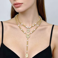 Collier tendance CH-LAN2211 en cuivre plaqué or avec perles en forme de cœur, collier avec pendentif en forme de cœur en coquille, bijoux pour femmes