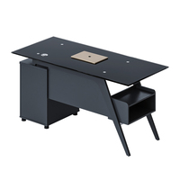 Nouveau meuble de bureau moderne en verre sans rayures, bureau de patron, ordinateur personnalisé, chaise de bureau unique, bureau de secrétaire, bureau de direction