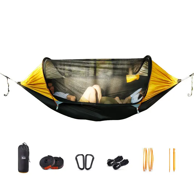 Durapower Outdoor Double Parachute Nylon Swing Hammock Tent Camping Hammock with Mosquito Net