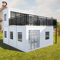 Maison Conteneur de 2 Étages en Acier et Panneaux Sandwich, 2 Chambres, Design Moderne, Origine Chine, Tailles 20ft/40ft