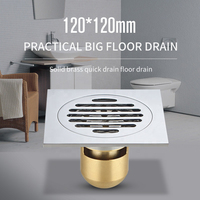Drain de sol innovant en laiton chromé argenté brillant, écologique, 12*12 cm, pour salle de bain, élimination des odeurs, collecteur de déchets