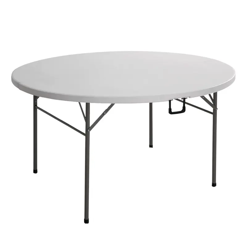 Pieds de table ronde pliante double moulés Moon Blow pour plusieurs personnes table ronde de 6 pieds table et chaises d'extérieur