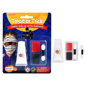 Kit de pintura facial de <span class=keywords><strong>momia</strong></span> de Halloween con cera de cicatriz y <span class=keywords><strong>maquillaje</strong></span> de sangre falsa OEM SFX para niños y adultos - Product Image 2