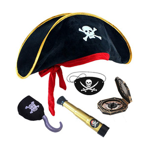 Costume de <span class=keywords><strong>pirate</strong></span> pour enfants d'<span class=keywords><strong>Halloween</strong></span> : Cache-œil, collier ancre, chapeau, boucles d'oreilles, épée de <span class=keywords><strong>pirate</strong></span> – Accessoires pour fêtes et carnavals - Product Image 4