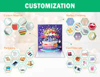 Tarjeta de Navidad 3D Pop-up con Gato y Luz LED WINPSHENG, Certificación FSC, Logotipo Personalizado OEM, Proveedor de Tarjetas de Felicitación para Pedidos al por Mayor
