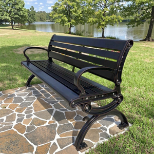 Hiện đại ngoài trời Patio nhựa gỗ băng ghế dự bị với tựa lưng chống nước chống ăn mòn bền 4 chỗ ngồi Công suất - Product Image 6