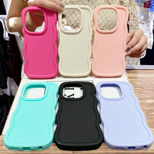Cover per Telefono in TPU con Bordo Morbido Ondulato Antiurto per <span class=keywords><strong>iPhone</strong></span> 16 Plus 15 14 13 <span class=keywords><strong>12</strong></span> 11 Pro Max in Design Macaron Lilla <span class=keywords><strong>Rosa</strong></span> Chiaro - Product Image 3
