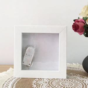 Bricolage personnalisé <span class=keywords><strong>4x4</strong></span> pouces bouton LED lumière profonde PS blanc 3D cadre de boîte d'ombre - Product Image 2