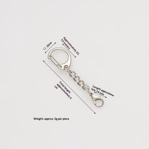 Ganci a D per Creazione di Gioielli Fai-da-Te, Accessori per Portachiavi in Metallo Argento - Product Image 2