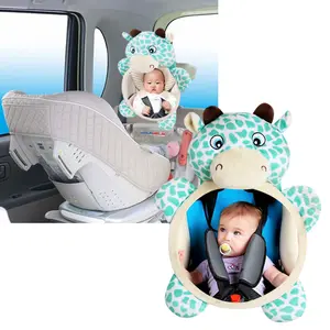 Güvenlik bebek arabası aynası sevimli çizgi film bebeği arka bakan ayarlanabilir bebek arabası aynası dikiz
