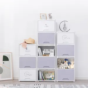Home Household Storage Organizer Schubladen 45CM Kunststoff Grau Schrank mit Druck 5 Schichten